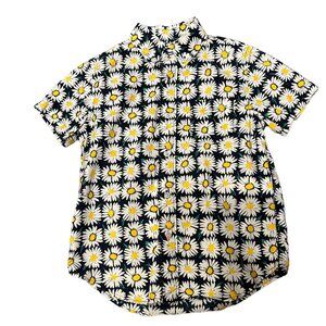 Crewcuts Short Sleeve Floral Daisy Button Down Shirt Kids 6-7